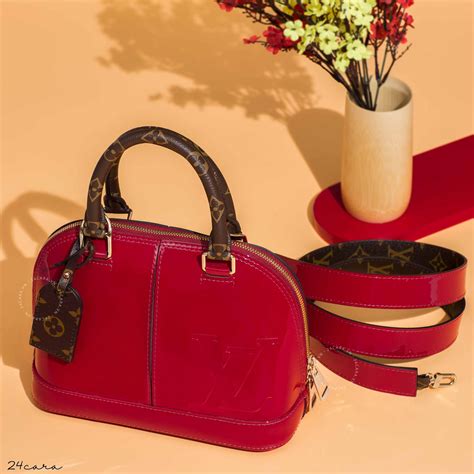 louis vuitton alma bb vernis red|authentic Louis Vuitton Alma handbag.